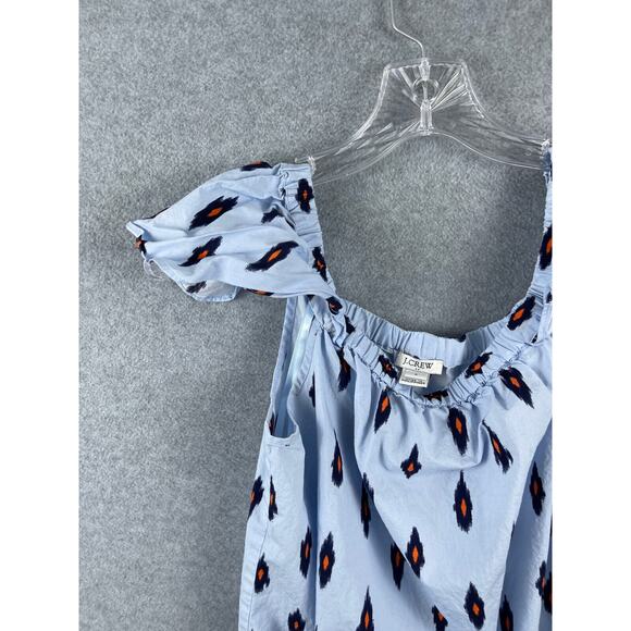 J Crew A Line Dress Women's S Light Blue Animal Print Sleeveless Knee Length - Picture 8 of 10